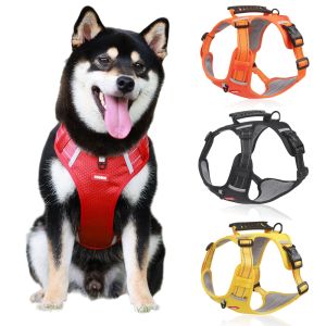 Uprzęże bez pociągnięcia dużego pies Możąca średnia uprzęże psów Refleksyjne Summer Big Dogs Vest Husky Golden Retriever Pet Akcesoria