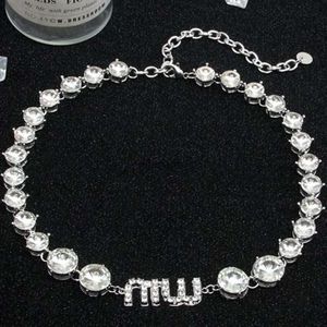 Necklaces Necklaces Miu Big and Small Sister Style~ High Class Full Party Collarbone Necklace 240228