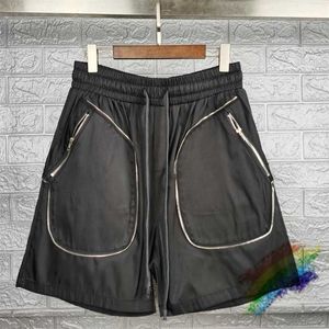 Mäns shorts retro skarvningsarbeten dragkedja utsökt tvättade tunga tyg shorts mens högkvalitativa dragskor j240228