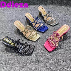 Large Size Women Shoes For High Heels Sexy Pumps Rhinestone Gold Sandals Footwear Women Heels Sandals Women Footwear High-Heeled 240219