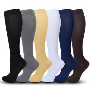 Neue mit Kupfer angereicherte Kompressionsstrümpfe für Damen, 20–30 mmHg, abgestufte Herren- und Damen-Patchwork-lange Socken, Laufstrümpfe, S-XXL