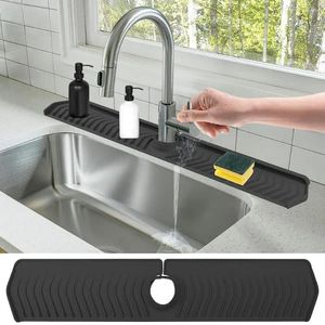 Table Mats Efficient Water Drainage With Slope Design Splash Guard Food-grade Silicone Drain Pad Sink Faucet Drip For Kitchen