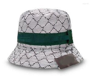 Breite Krempe Hüte Brief Eimer Baseball Caps Designer Frauen Atmungsaktive Sunbonnet Streifen Herren Casquette