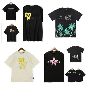 Verão Mens Palms Angels Camiseta Graffiti T-shirt Palms Palmangel City Designer Limited Inkjet Graffiti Carta Impressão Mens Womens Tops cm