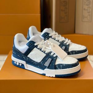 2024 10A L Trainers Trainer Designer Slat Sneaker Emed Emed Shoes Denim Leather White Green Red Blue Letter Platform Mens Womens Low Size 36-45