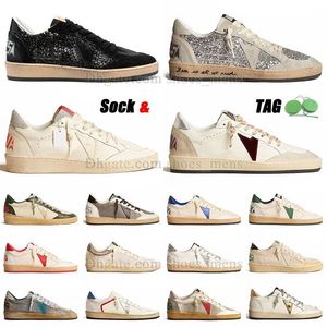 2024 OG Designer Sapatos Golden Sneakers Casual Ball Star Sapatos Luxo Ball-Star Dirty Old Loafers Itália Marca Original Plataforma Suja Old Trainers Mens Womens Dhgates