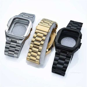 Tasarımcı Akıllı Kayışlar Zırh Metal Kılıf Kapağı Paslanmaz Çelik Bant DIY AP Saatler Modifikasyon Kiti Iwatch 8 7 6 5 4 SE Apple Watch Serisi 45mm 44mm CA için