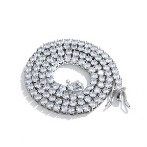 الفاخرة المثلجة خارج تشيك إلى الزركون Zircon Iced Out Diamond Men Netclaces Cluster Tennis Stain Necklace for Women Hip Hop Jewelry 3mm 4mm 5mm