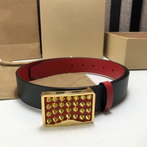 Cintura da uomo stilista con suola rossa di alta qualità Cintura da donna di lusso Classic vintage Cintura in vera pelle di vacchetta 90-125 cm resistente senza rughe cintura boutique Reversibile 01