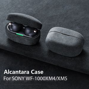 Aksesuarlar İtalyan Alcantara Kılıfı Sony WF1000XM4 Lüks Deri El Yapımı WF 1000XM5 KASA WF 1000XM4 Kapak Bluetooth Kulaklık Kılıfı