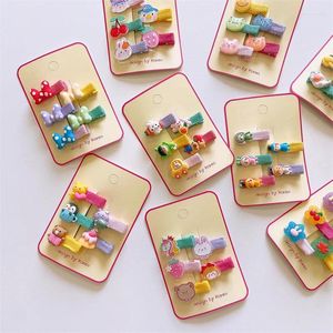 Hair Accessories 5pcs/set Cartoon Animal Bows Pin Bang Side Clip Mini Kawaii Korean Princess Hairpins For Baby Girls Costume