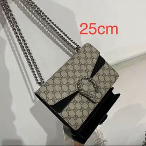 5AAA black designer tote bag for men luxurys handbag Purse snake Mirror quality clutch pochette messenger bag womens Leather silver chain Shoulder bags CrossBody