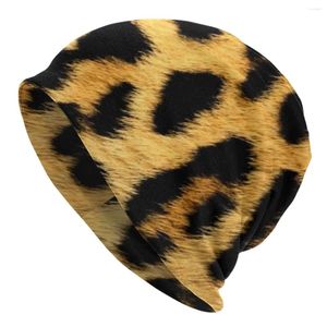 Berets Leopard Print Beanie Hats Fashion Animal Bonnet Men Women Casual Gym Skullies Beanies Autumn Custom Thermal Elastic Caps