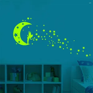 Наклейки на стену Kakuder светящаяся звезда бабочка светящаяся наклейка гостиная спальня украшение дома для детских комнат