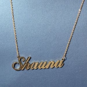 A-Z Custom Name Letters Gold Necklaces Womens Stainless Steel Choker Mens Fashion Hip Hop Jewelry DIY Letter Pendant Necklace286t