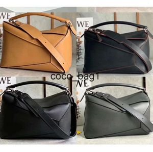 quality Calfskin Designer Bag big size Puzzles 30cm Women Lady Vintage Retro Patchwork geometry Handbags Straps Crossbody shoulder Tote Purse Genuine Leather