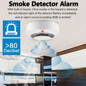 433MHz Wireless Fire Protection Smoke Alarm Sensor Alarm Detector For Tuya RF WIFI GSM Home Security Alarm Systems 240219