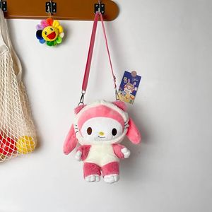 Plüsch Rucksäcke Puppen Kawaii Sanrioed Cinnamoroll Melody Kuromi Frauen Tote Handtaschen Schulter Mode Weibliche Messenger Geldbörsen Weihnachten Geschenk