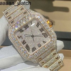 Часы Carters Custom Diamonds Мужчины Женщины Высококачественные блестящие полные Vvs Муассанит Хип-Хоп Iced Out Механические часы из нержавеющей стали cy