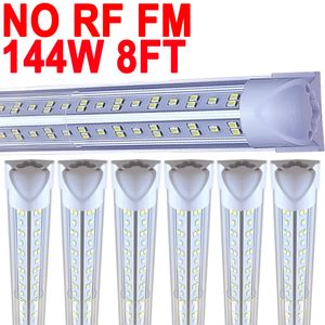 8 Ayak Led Dükkan Işıkları 144W 96inch 144000 Lm Dolap Işığı Altında LED, T8 Entegre Tüp Işık fikstürü Yardımcı 8ft Dükkan Işık Tavan Aydınlatma Garajları Crestech