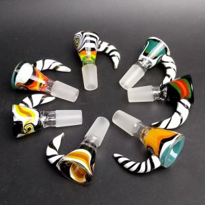 Wag Bowl Stück 14 mm Male Slide Bowl Raucherzubehör Dicker Glaskopf für Bong Water Bong Slide Heady Water Pipe Slide Bowl 11 LL