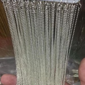 480 st Shinny silverpläterade kulkedjor halsband 45 cm 18 tum 1 2mm bra för scrabble brickor glas plattor pendelle mössor och mo283o