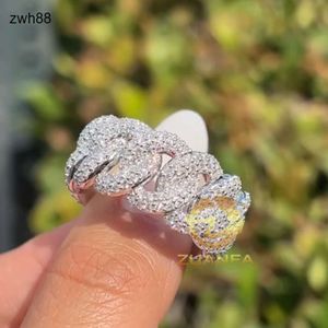 Biżuteria projektant mody unisex lodowe pierścień pierścionka zaręczynowe moissanite dla mężczyzn Cross Circles Srebring Srebrny 925 Pass Diamond Testhophop