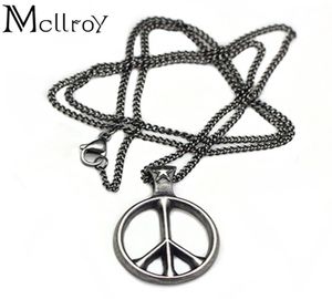 Mcllroy World Peace Necklace Retro Silver Pendant Simple Design Necklaces For Men And Women cody Sanderson Brand6261909