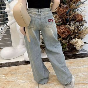 Jeans Womens Designer Trouser Legs Open Fork Tight Capris Denim Add Fleece Thicken Warm Slimming Pants Loose Clothing Embroidery Printing