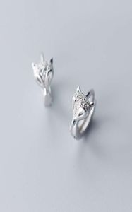 MLOVEACC 925 Sterling Silver Animal Fox Hoop örhängen för kvinnor Engagemang Bröllopsmodesmycken4269752