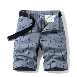 Men's Shorts 5-color summer new mens printed casual shorts classic full matching straight shorts pure cotton pants mens brand J240228
