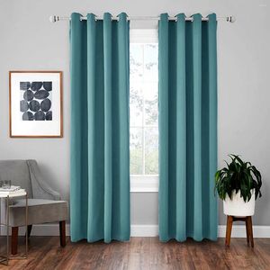 Cortinas de chuveiro escurecimento painéis de cortina com isolamento térmico para sala de estar conjunto de cor azul bebê partição de banho sem perfuração