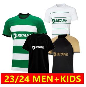 23 24 24 Sporting CP Lisboa Soccer Jerseys Lizbon Jovane Sarabia Vietto Coates Acuates Home na bok 2023 2024 Koszulka piłkarska Męs