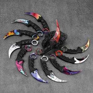 Curved Colored Folding Titanium High Hardness Self-Defense Claw Knife, Mini Outdoor Knife 899534