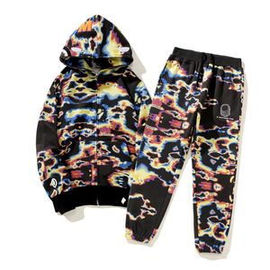 24SS MENS TASARIMCI HOODIE Tam Fermuar Hoodies Kadın Siyah Kamuflaj Ceket Mavi Kapşonlu Kapüşonlu Sweatshirt Adam Kadın Kazak Uzun Kollu Tech Techs Hırka Üstler