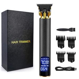 Hair Trimmer Led Display Professional Hair Clippers Men T-Blade Beard Trimmer Barber Grooming Kit Rechargeable Cordless Haircut Hine D Dhnav