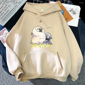 Kvinnors hoodies mops hund svettkläder kvinnor/män kawaii tröjor tecknad tryck hundar grafiska hoodie casual par kläder 2024 estetiska toppar