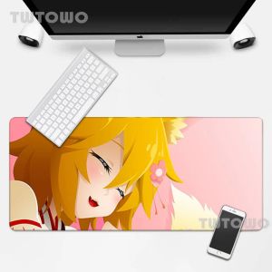 Tappetini Anime The Helpful Fox Senko Tappetino da scrivania in pelle personalizzata Tappetini per mouse Tappetino per mouse Tappetino per mouse Gamer Antiscivolo Tappetino da scrivania per PC personalizzato HD Home