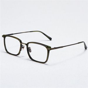 Optiska glasögon för män Kvinnor Retro Designer GMS-632TS Fashion Sheet Glasses Titanium Frame Detaljerad elasticitet Square Style Anti-Blue Light Lens Plate with Box