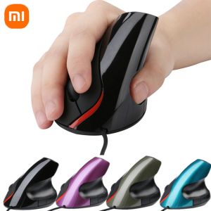 Möss Xiaomi Ergonomisk vertikal mus USB -plugg Kabelbunden Höger datormöss 1,5 m linjelängd Optisk mus Gamer Mouse för bärbar dator PC