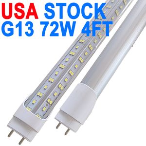 Lâmpadas LED T8 Luz de tubo LED de 4 pés e 4 pés, lâmpada LED T8 T10 T12, 72W 7200LM, luz diurna de 6500K, tampa transparente, base G13 de dois pinos, gabinete de substituição fluorescente de 4 pés Barn crestech