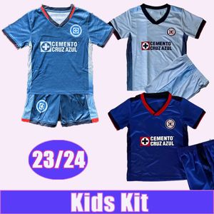 23 24 Cruz Azul Toluca Kids Kit Futebol Jerseys RODRIGUEZ GUERRERO VIEIRA ESCOBAR VARGAS SALCEDO SEPULVEDA RIVERO Home Away 3ª Camisas de Futebol