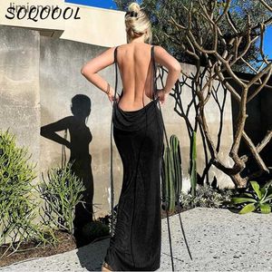 Urban Sexy Dresses Sexig Swing Collar Backless Maxi Dress Women Summer 2023 DRSTRINGS STEVELYSS CLUB Party Prom Dresses Elegant Female Outfits 240229