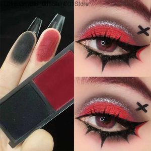 Eye Shadow Durable two-color eye shadow palette easy to stain matte red black Korean shiny makeup pigment womens cosmeticsQ240229