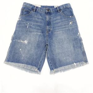 Spring Summer Men's Shorts Top Quality Paint High Street Vintage Denim Shorts