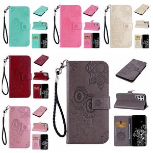 Fashion Leather Wallet Cases For Samsung S24 Ultra Plus A55 A35 Xiaomi Redmi Note 13 Pro Plus 4G 5G 3D Owl Flower Print Lace Night Bird Card Holder Flip Cover Pouch