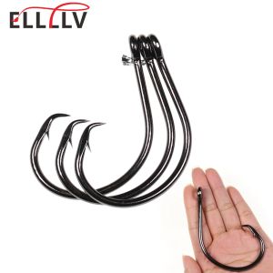 Fishhooks 20/50pcs 3x Strong Drut słony kółko rybackie Haczyk Wysoka węglowa stal Stala Duża trolling do tuńczyka łodzi rekinów 8/0 14/0