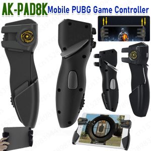 Gamepads akpad8k controlador de jogo pubg móvel controle de seis dedos gamepad sem fio acessórios de jogo controlador para smartphone