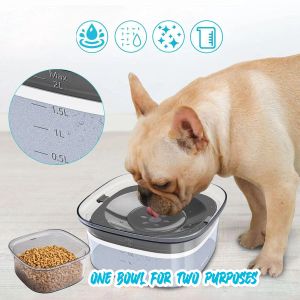 Feeding 2L Dog Water Bowls Pet Floating Drinking Bowls Cat Anti Wet Mouth Anti Splash Large Capacity Drinker For Small Midium Large Dog