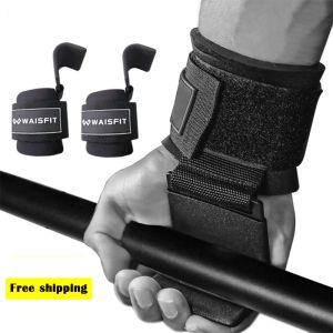 Lyft 2 datorer Vikt Lyftkrokar Handfältets handledsband Gym Fitness Hook Weight Strap Pullups Power Lifting Gloves For Weight Training